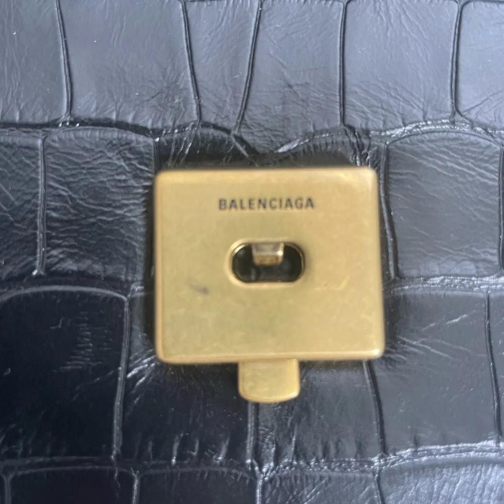Balenciaga Gossip Small Croc Embossed Leather Shoulder Bag - Picture 9 of 16